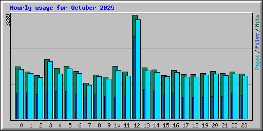 Hourly usage for October 2025